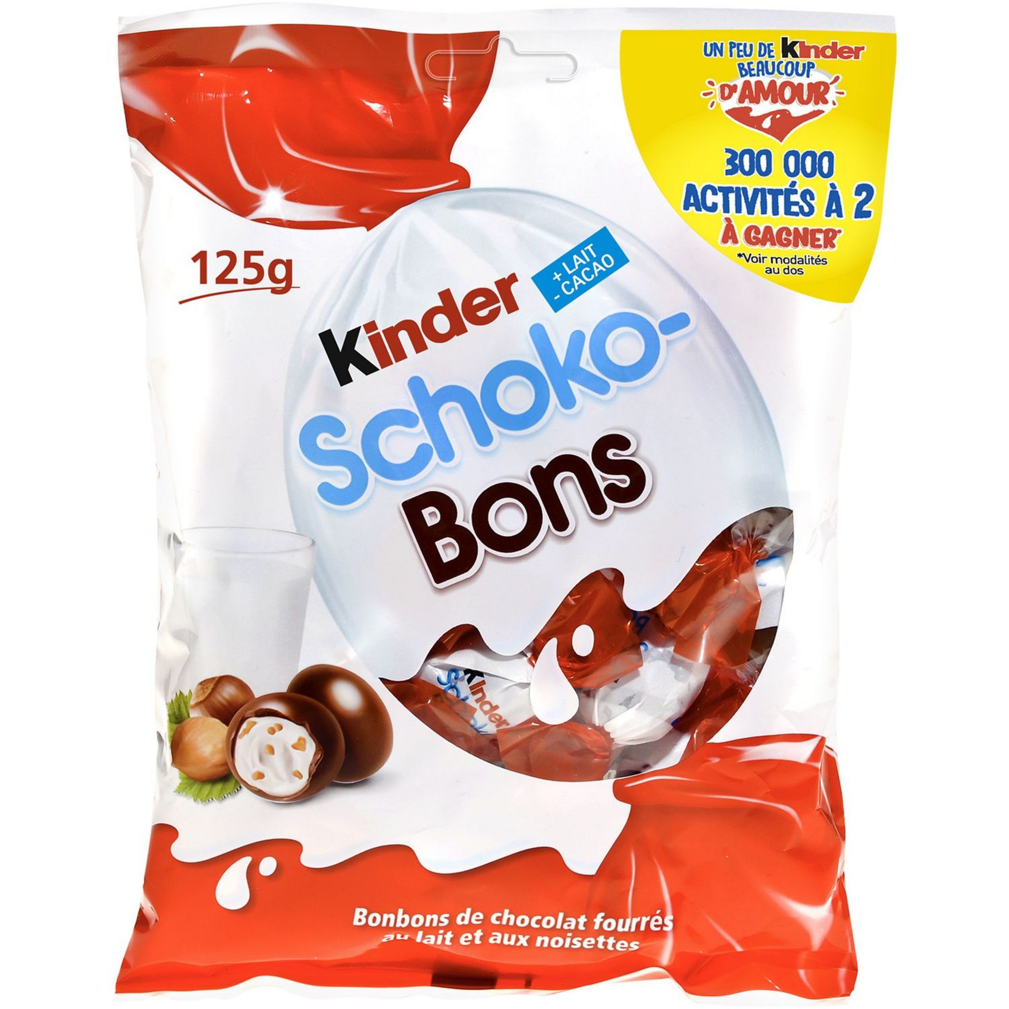 Achat Kinder Schoko-Bons · Confiserie de chocolat spérieur au lait ·  fourrée au lait de noisettes • Migros