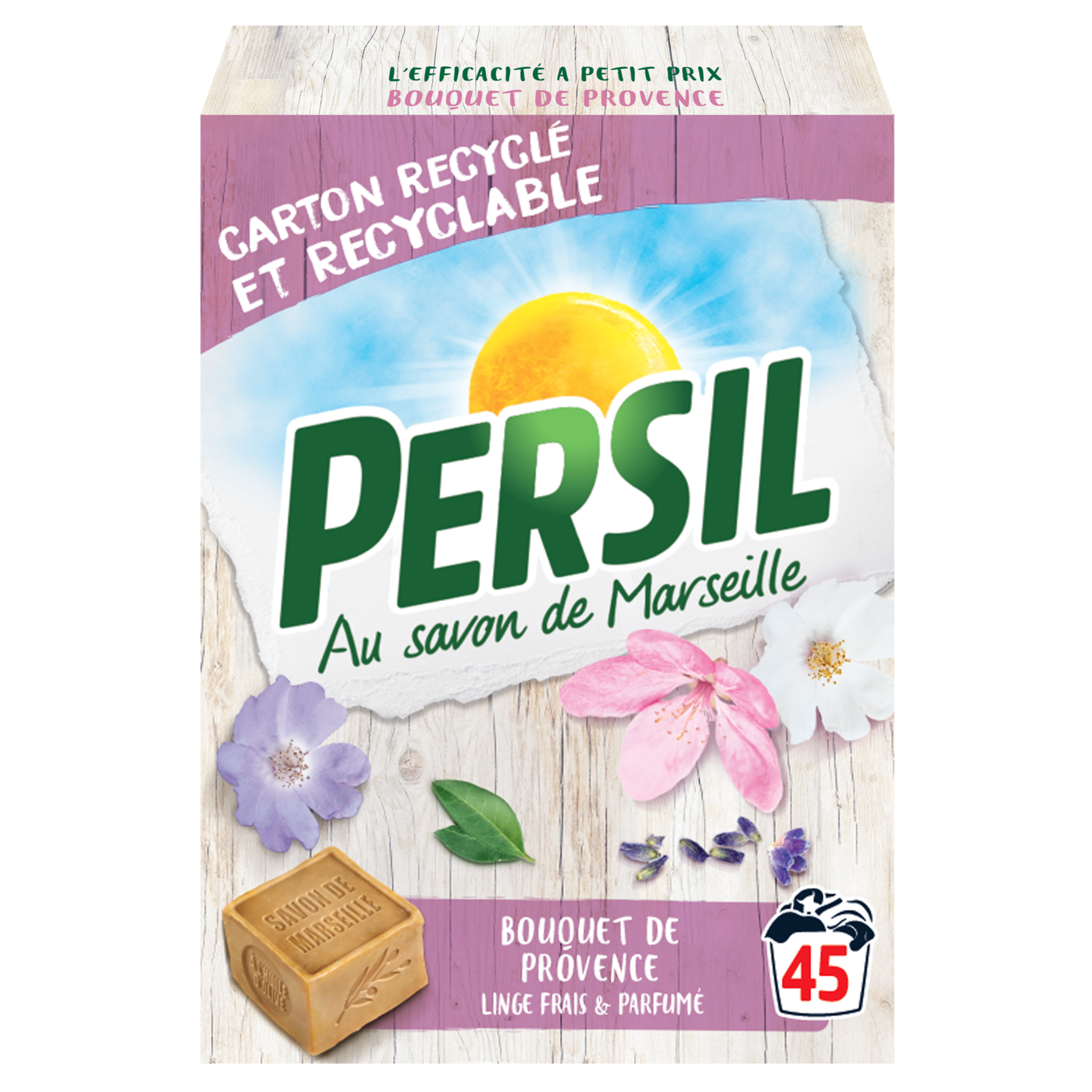 PERSIL Lessive poudre bouquet de Provence 45 lavages 3,15kg pas