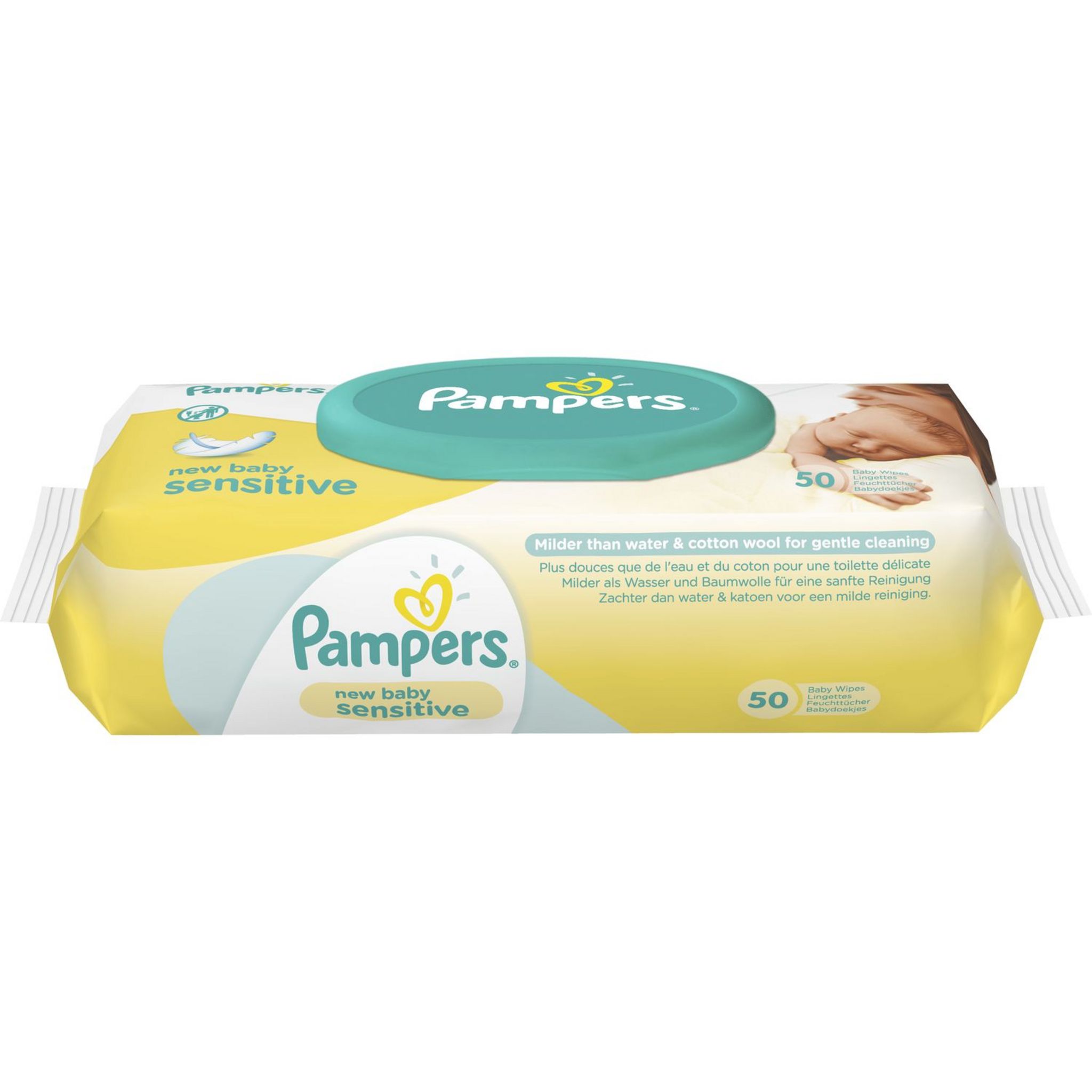 Lingettes bébé Sensitive PAMPERS : les 4 paquets de 52 lingettes à