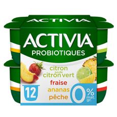 ACTIVIA Probiotiques - yaourt aux fruits 0%MG bifidus 12x125g