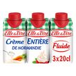 ELLE & VIRE Crème entière de Normandie fluide et onctueuse 30%MG 3x20cl