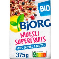 BJORG Muesli de céréales bio superfruits sans sucres ajoutés 375g