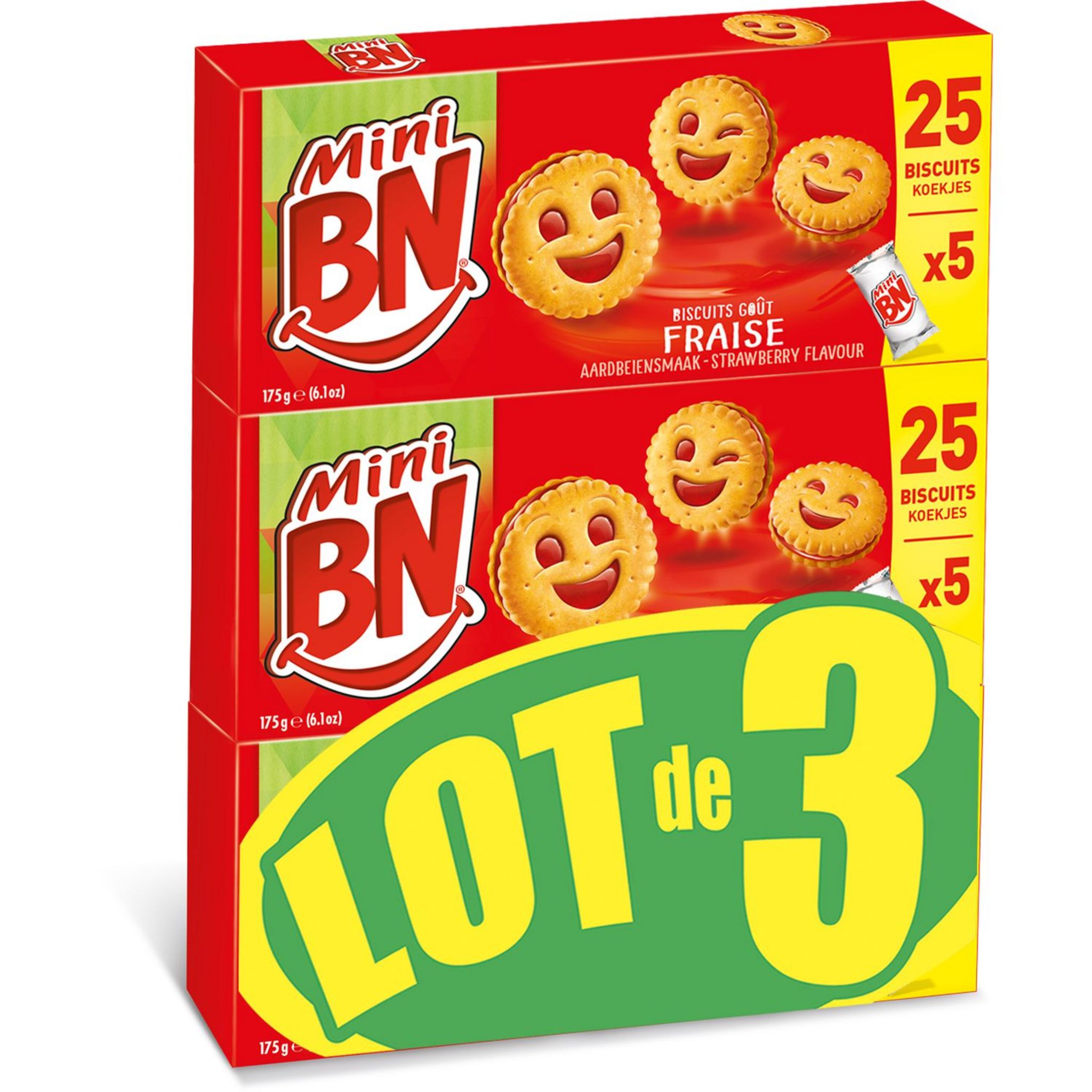 Biscuits goûter fourrés à la fraise BN format Pocket 150g - Kibo