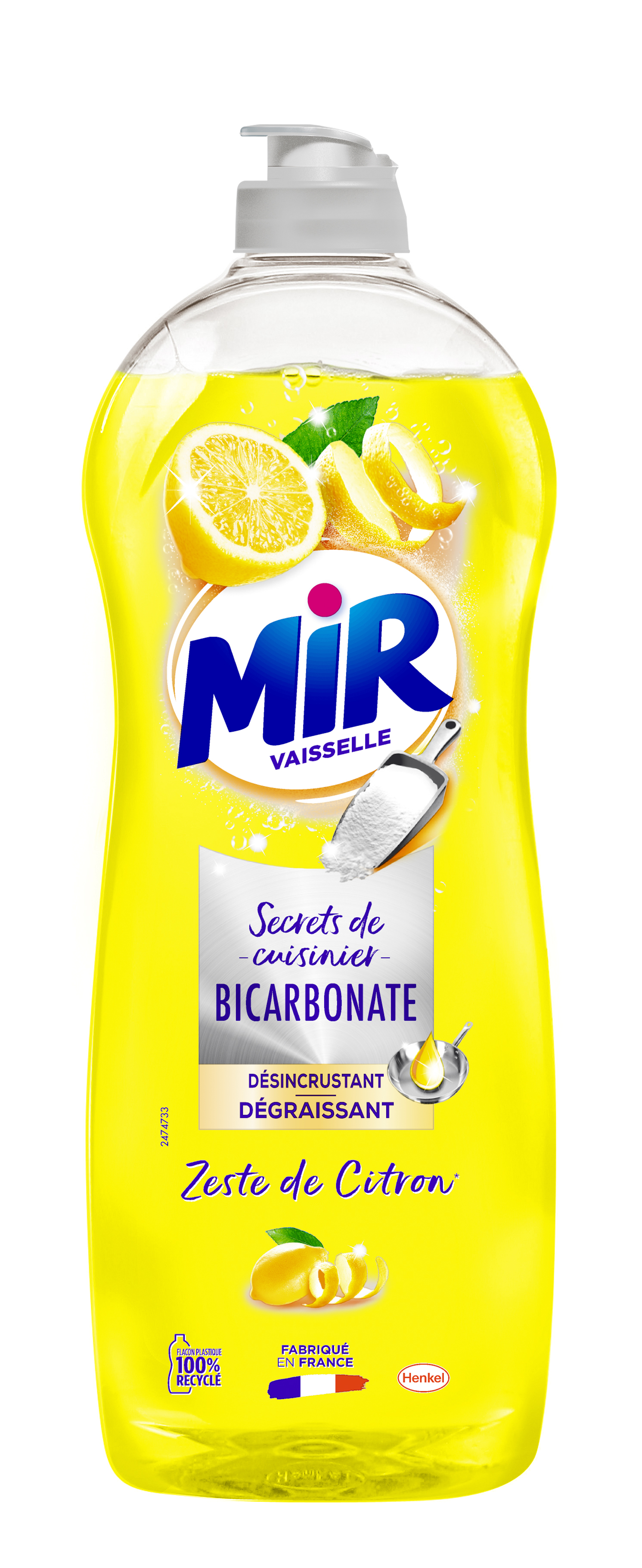 MIR Liquide vaisselle Secrets de cuisinier - Bicarbonate et zeste de citron  - 500 ml