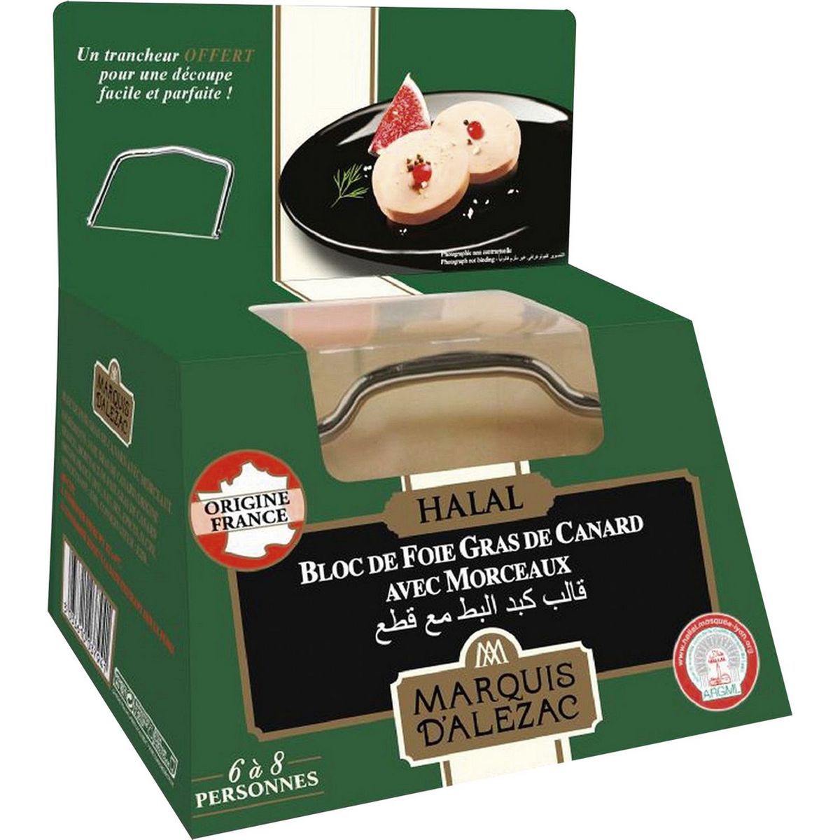 MARQUIS D ALEZAC Bloc de foie gras de canard avec morceaux halal