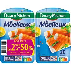 FLEURY MICHON Le Moelleux Bâtonnets de surimi 2x500g 1kg