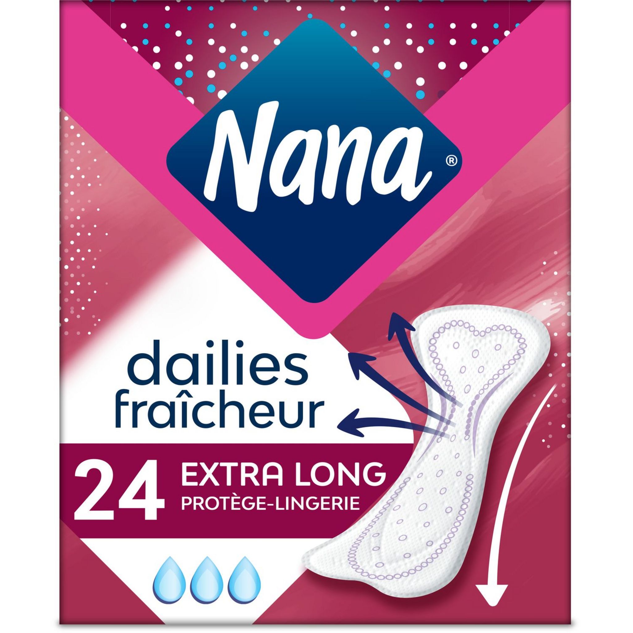 NANA Protège-lingerie fraîcheur extra long 24 protège-lingerie pas