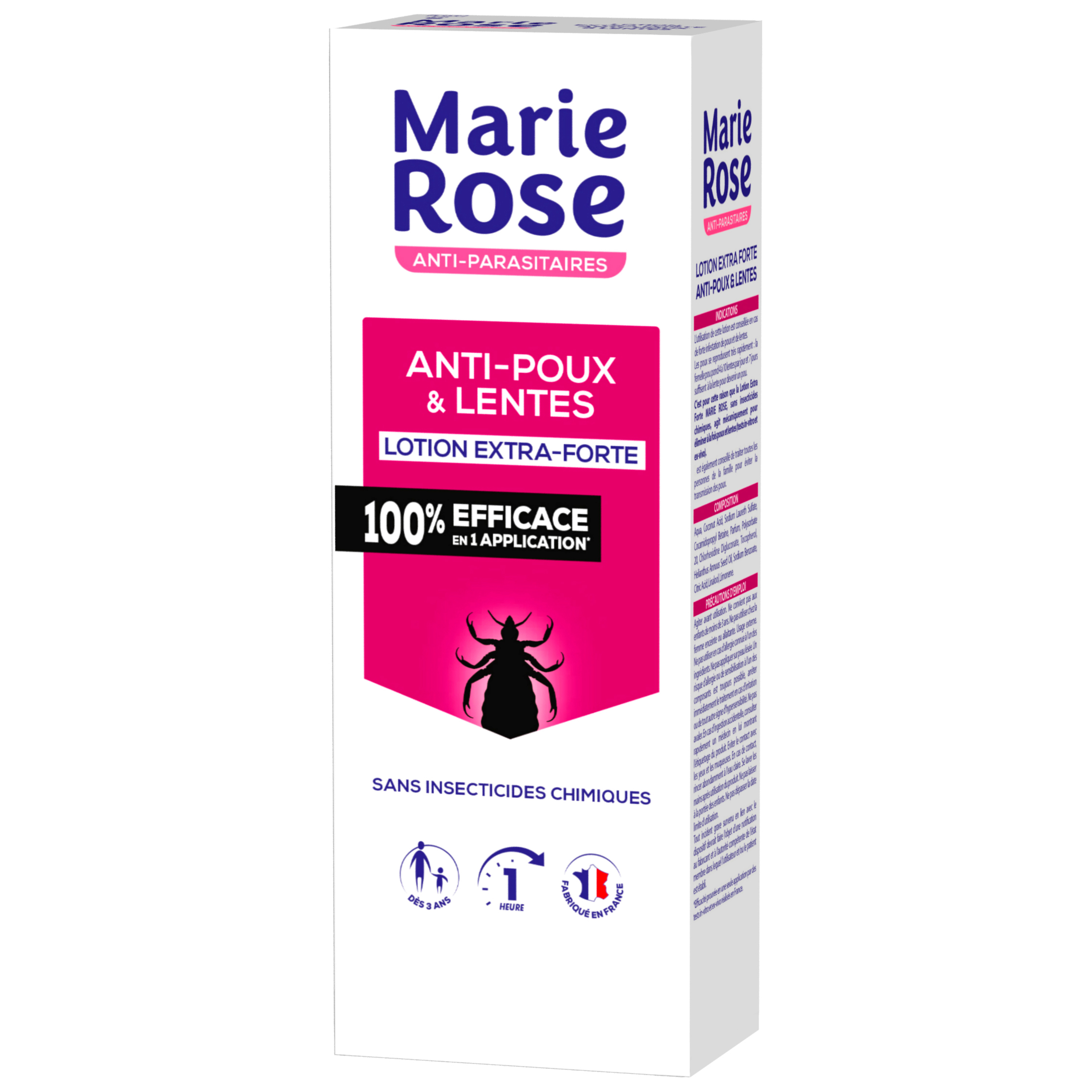 MARIE ROSE Shampooing anti-poux & lentes avec peigne 125ml pas cher 