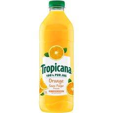 TROPICANA Pur jus d'orange sans pulpe 1,5l