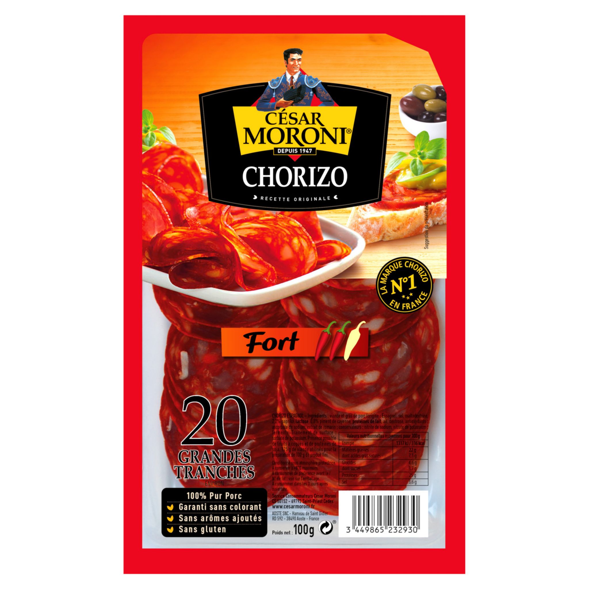 Tranches de Chorizo ・ 200g ・ Qté pour 2 pers. - Les pousse-midi