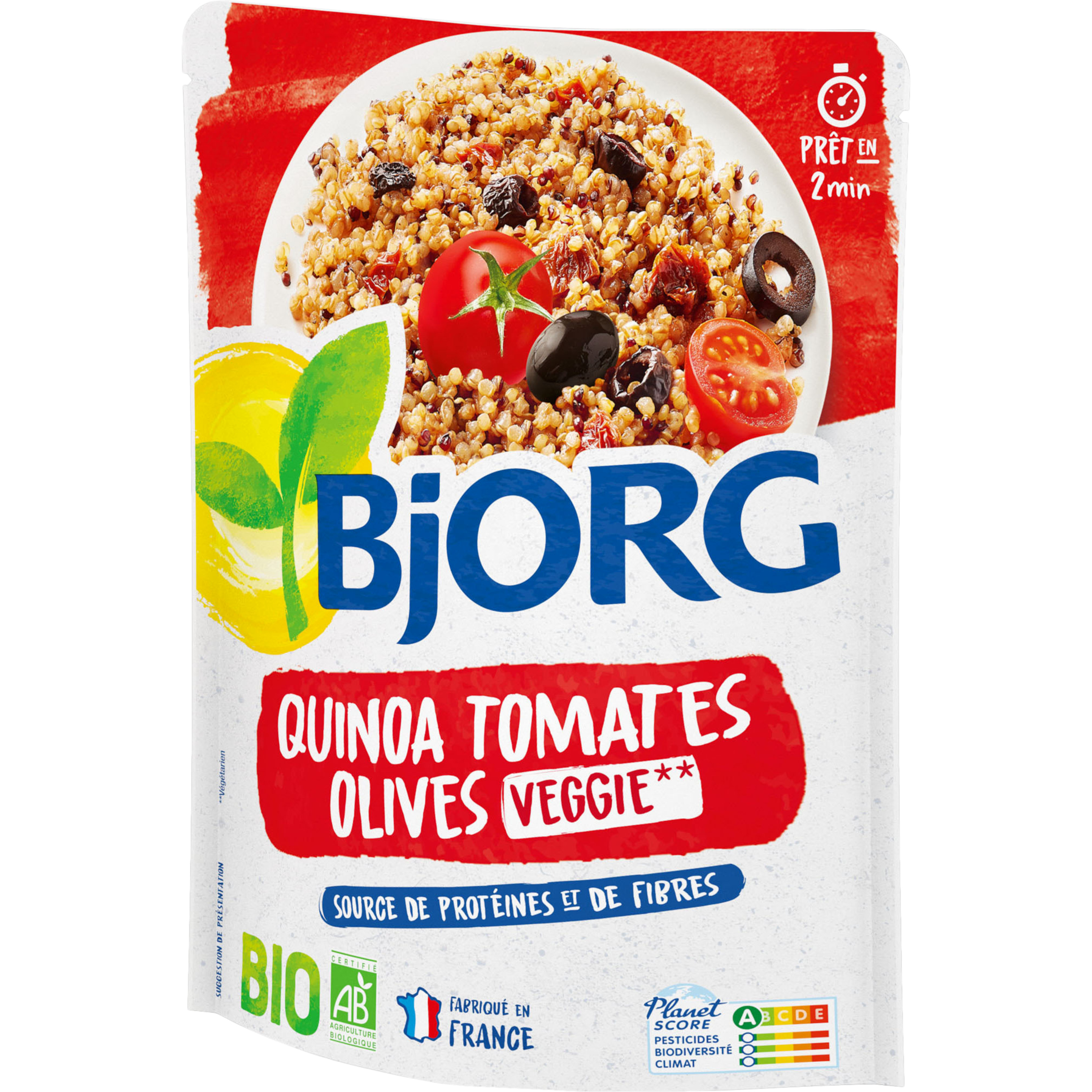 BJORG - Plat Cuisiné Quinoa Tomates Olives - Plat Préparé Bio