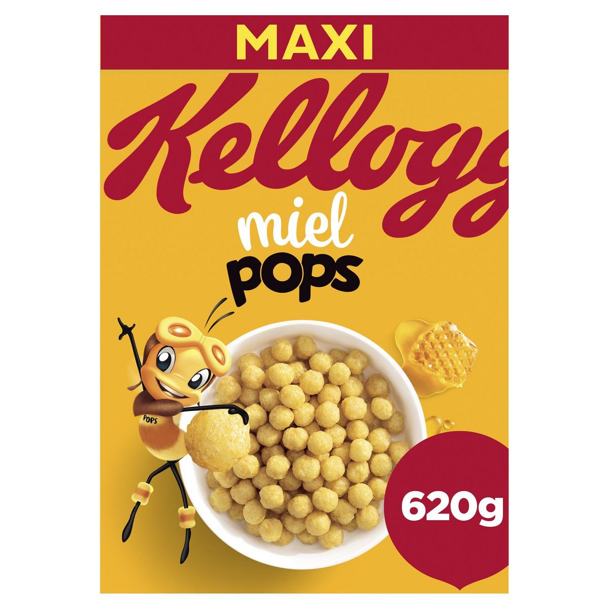 KELLOGG'S Miel pops Céréales au miel Maxi format 620g