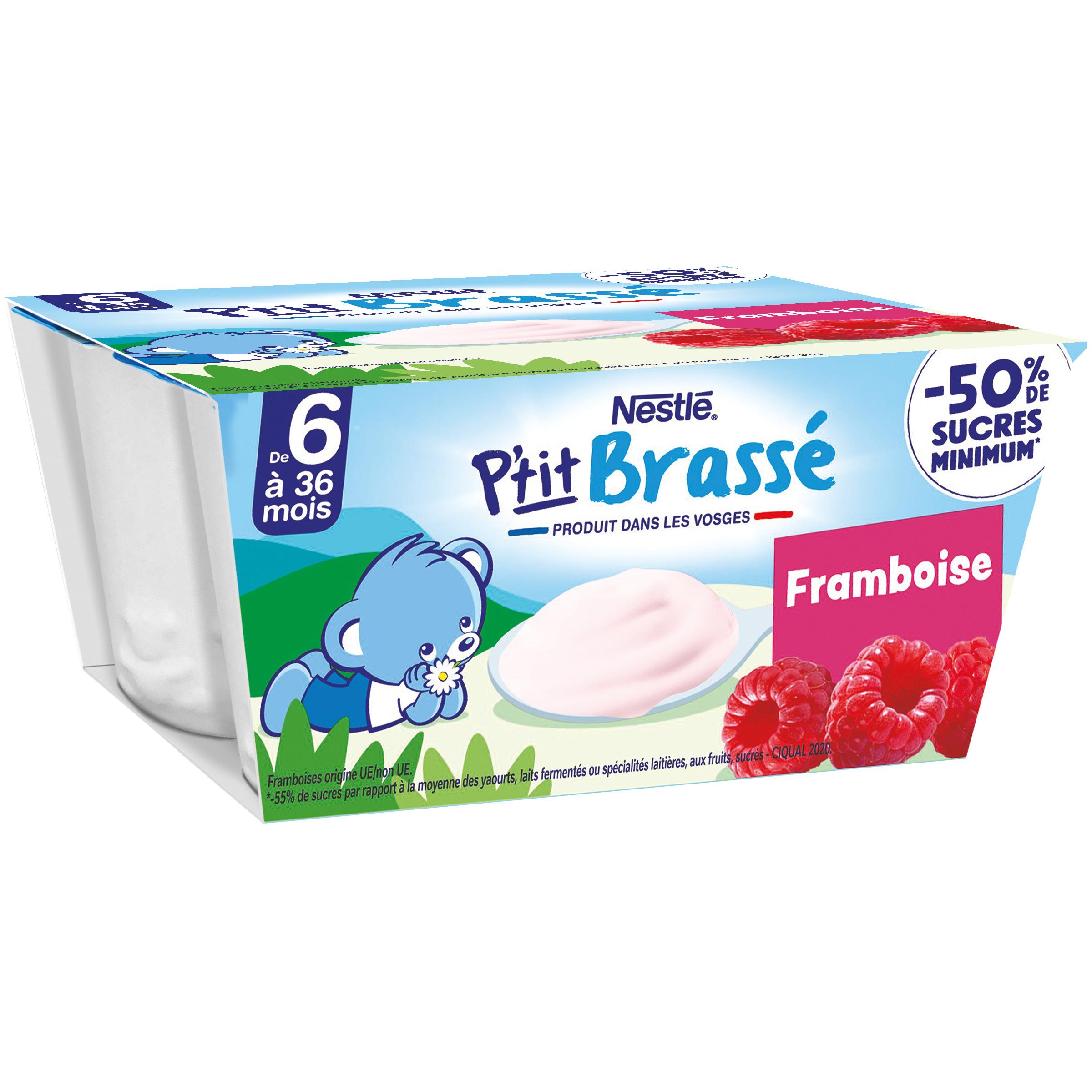 AUCHAN BABY BIO Pot dessert lacté brassé framboise dès 6 mois