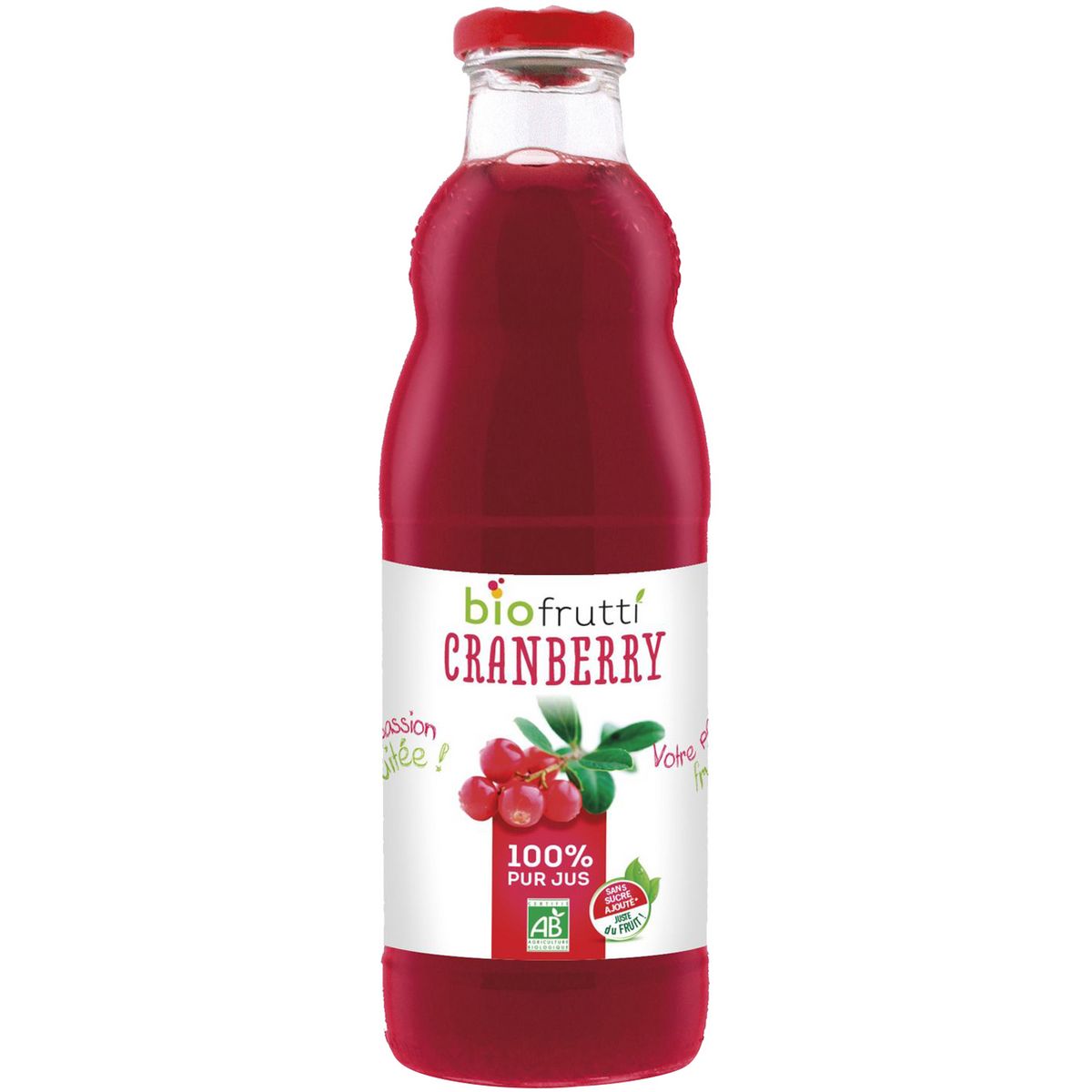 AUCHAN BIO Pur jus cranberry bio 75cl pas cher 