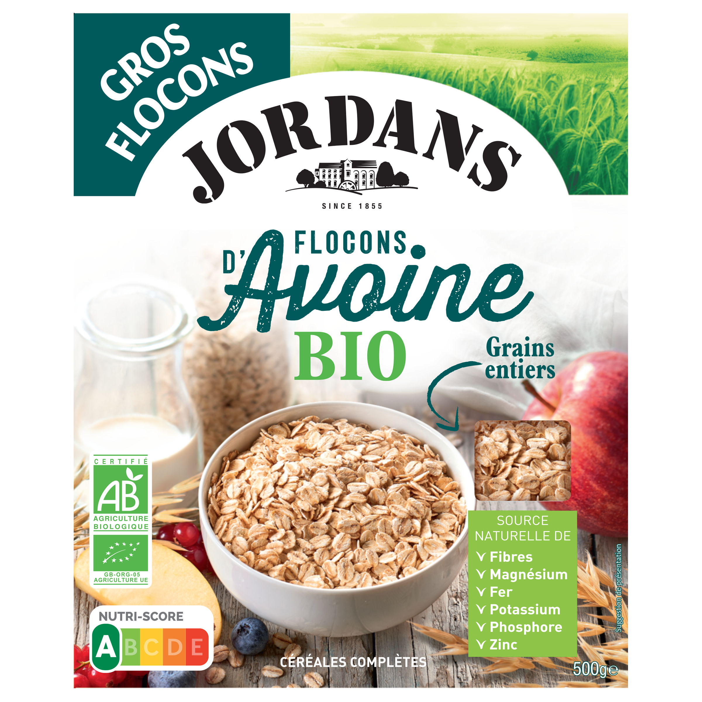 JORDAN'S Flocons d'avoine bio 500g pas cher 