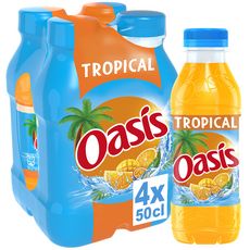 OASIS Boisson aux fruits goût tropical bouteilles 4x50cl