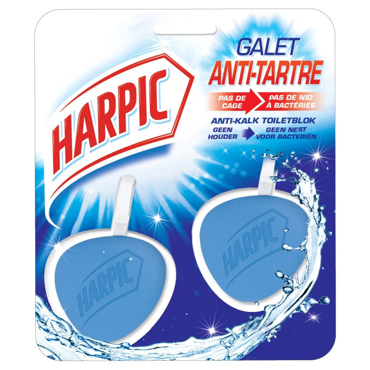 HARPIC Bloc cuvette Galet Hygiène anti-tartre 2 blocs