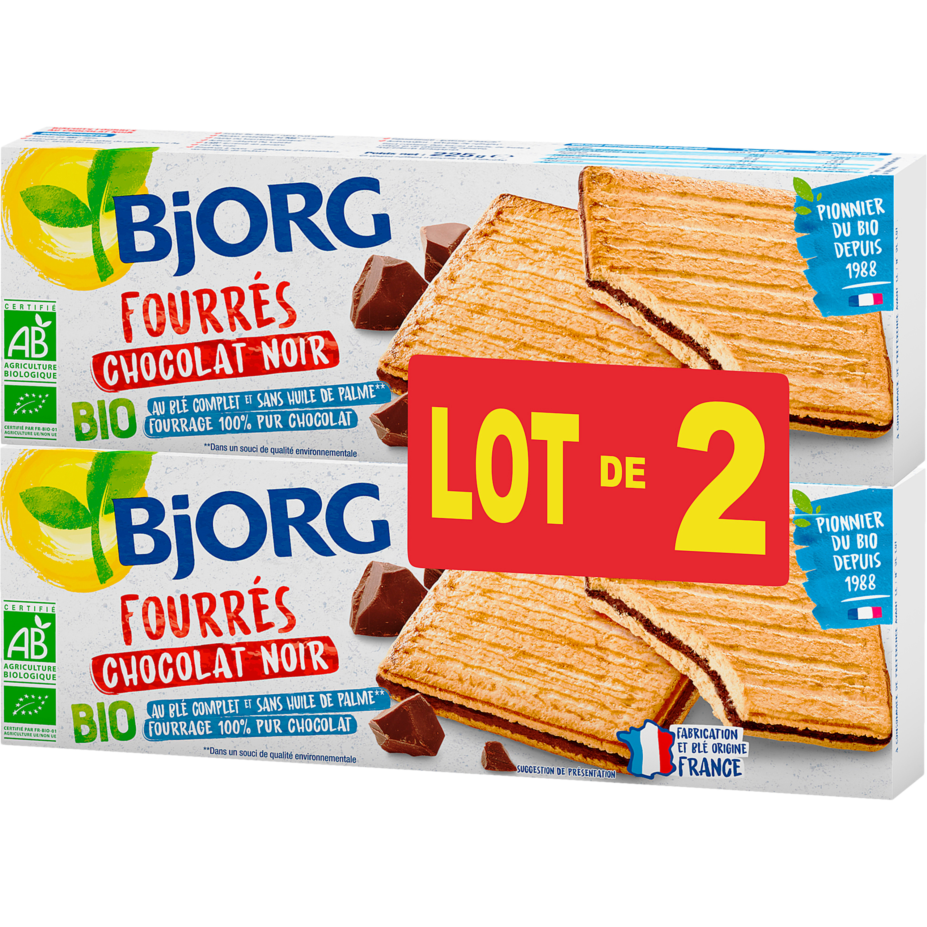 Acheter Promotion Bjorg Fourrés au chocolat noir bio, Lot de 3x225g