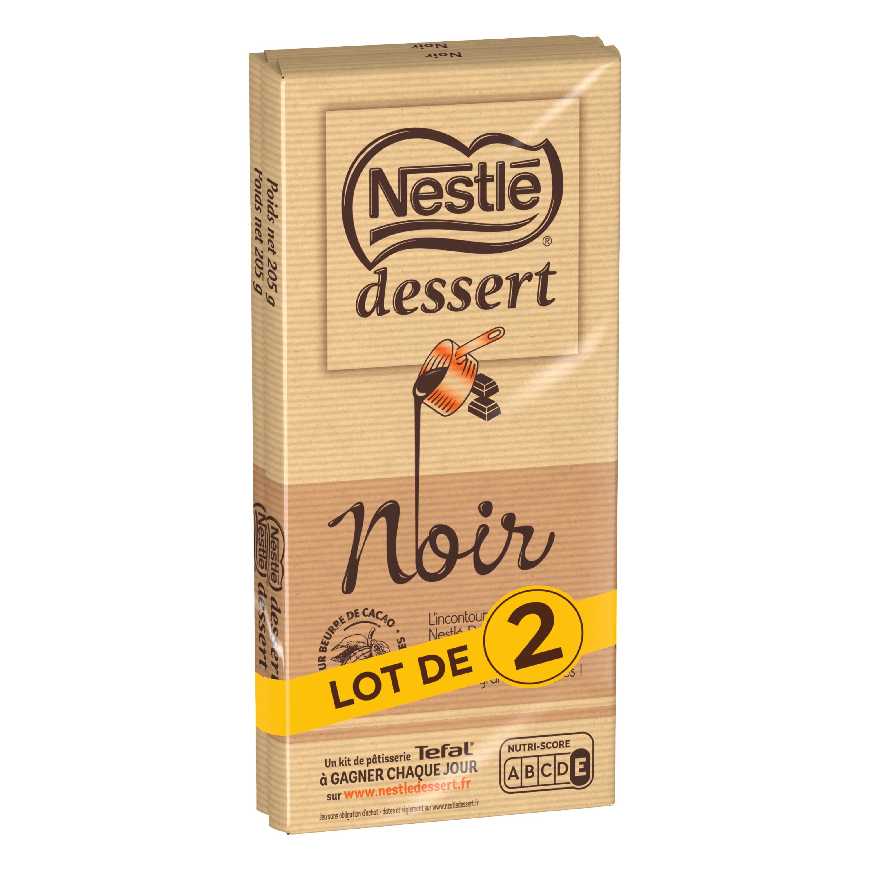 NESTLE DESSERT Tablette de chocolat noir pâtissier 2 pièces 2x205g