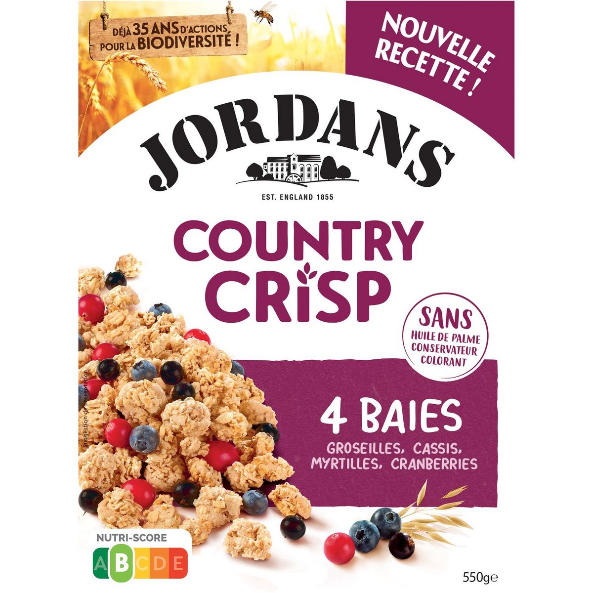 Céréales Country Crisp aux 4 baies, Jordan\'s 550G