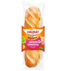 DAUNAT Le Moelleux sandwich pain viennois jambon emmental 1 pièce 230g