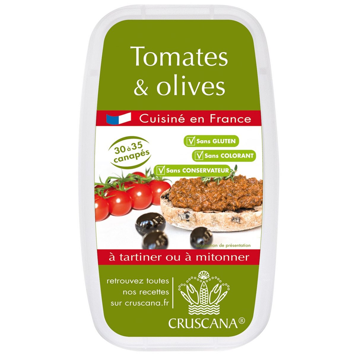 CRUSCANA Tomate et olives à tartiner ou mitonner 150g