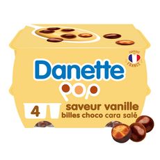 DANETTE POP Crème dessert vanille billes chocolat caramel 4x117g