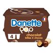 DANETTE POP Crème dessert chocolat billes 3 chocolats 4x117g