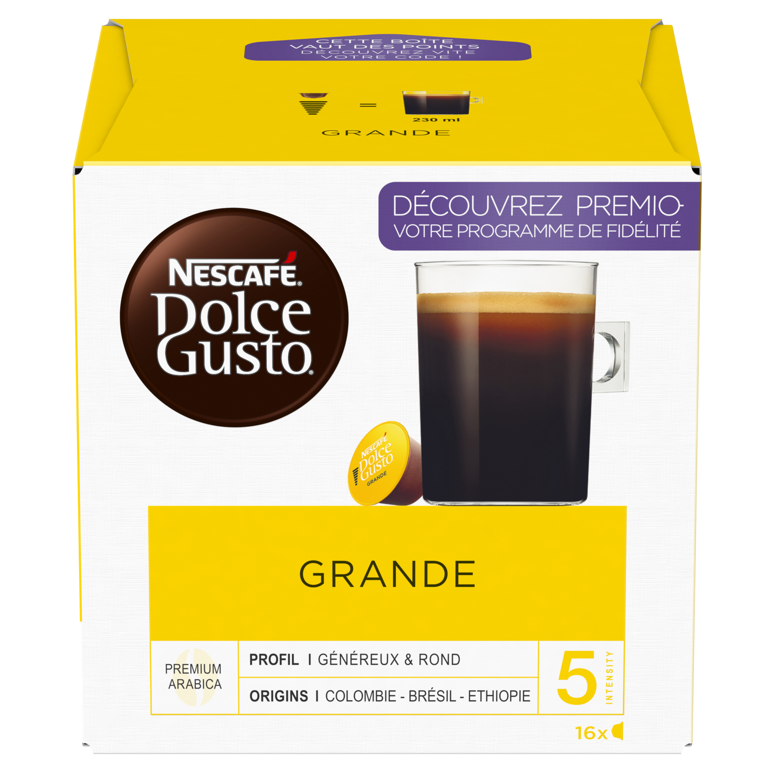 AUCHAN Capsules de café expresso décaféiné compatible Dolce gusto 16  capsules 112g pas cher 