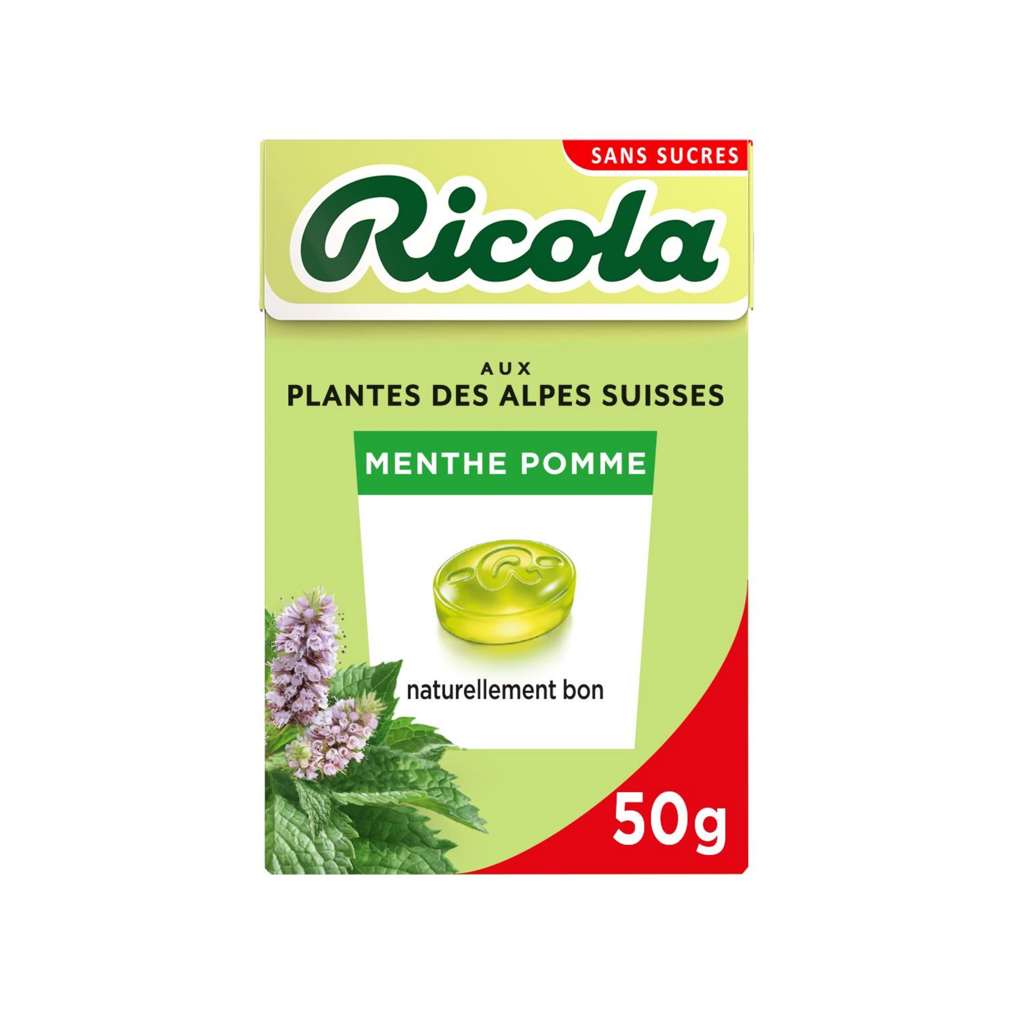 ETUI POCHE MENTHOL RICOLA SANS SUCRE 50G