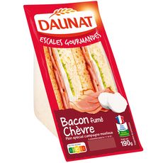DAUNAT Sandwich bacon et chèvre 2 pièces 190g