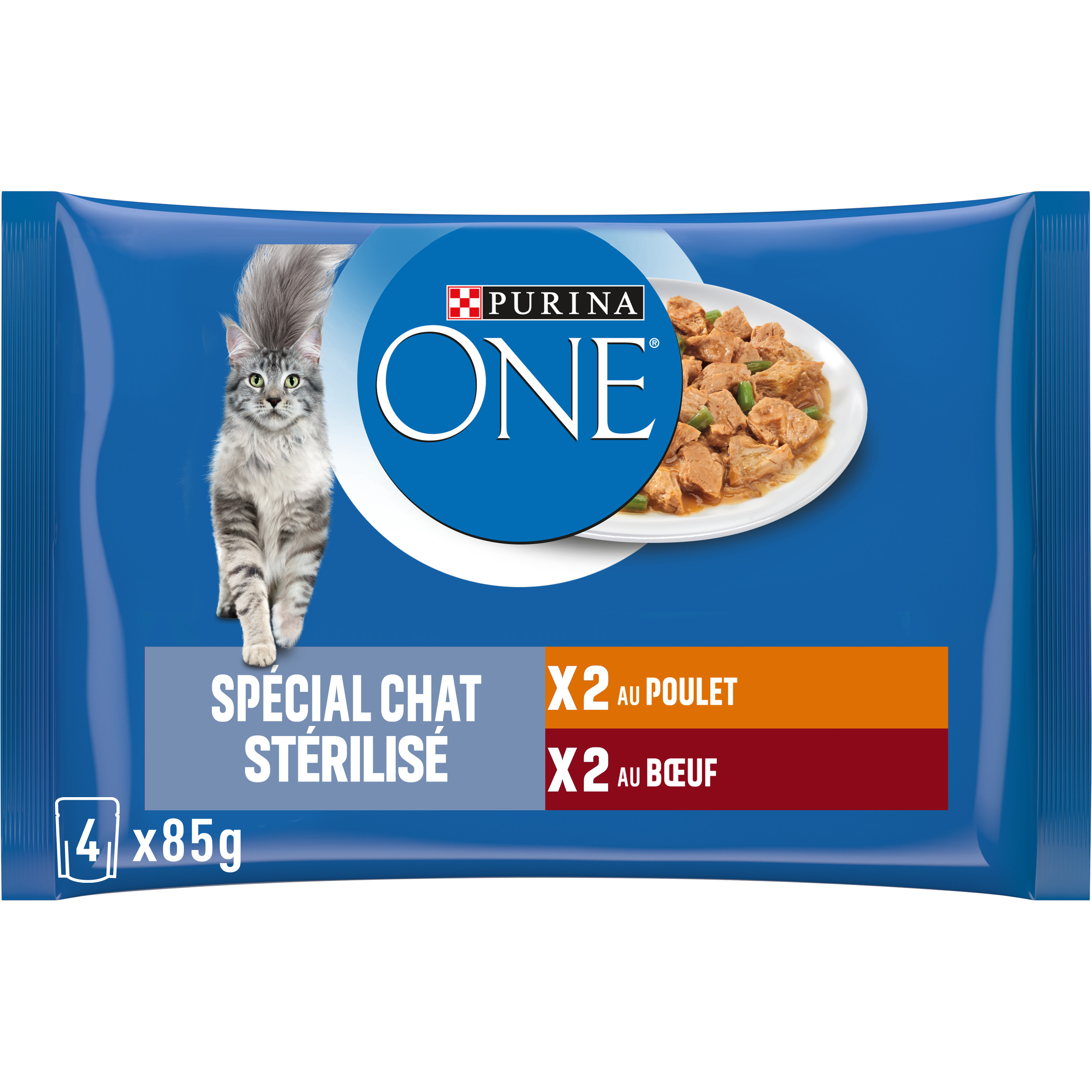 PURINA ONE Chat Stérilisé bœuf, blé