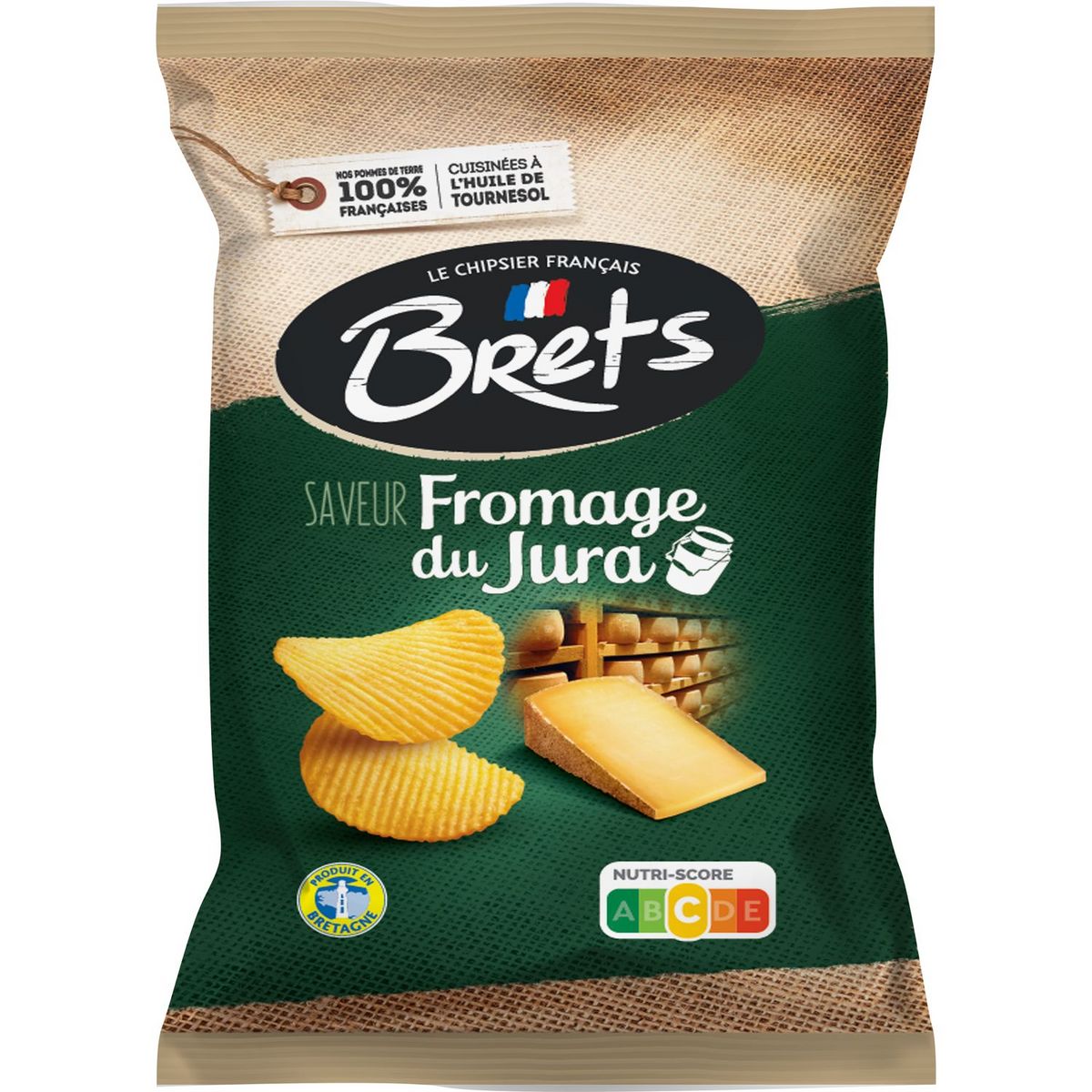 BRETS Chips ondulées saveur fromage du Jura 125g