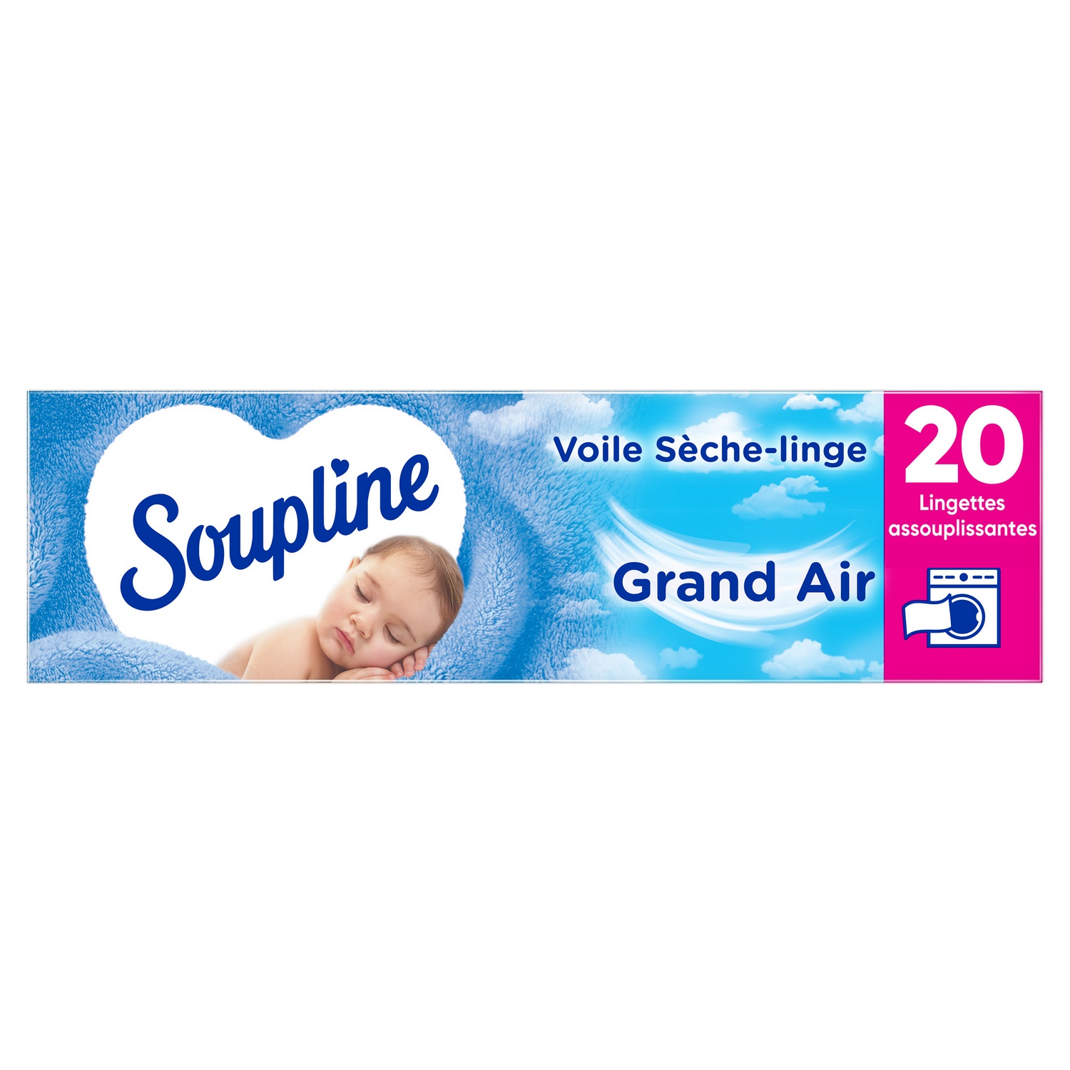 SOUPLINE Lingettes assouplissantes grand air pour sèche-linge 20