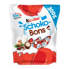 KINDER Schokobons bonbons chocolatés fourrés au lait et aux noisettes 300g