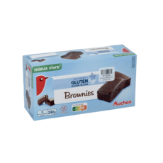AUCHAN MIEUX VIVRE Brownies sans gluten 8x30g 240g