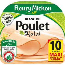 FLEURY MICHON Blanc de poulet halal 10 tranches 300g