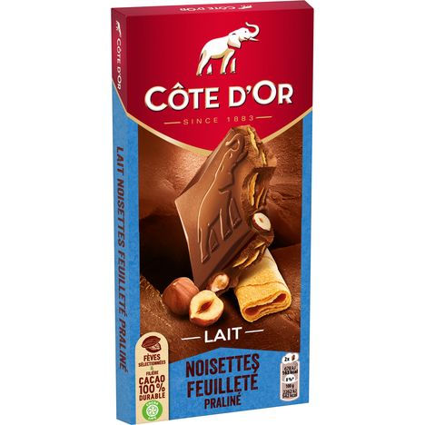 Chocolat au lait noisette, Côte d'Or (180 g)