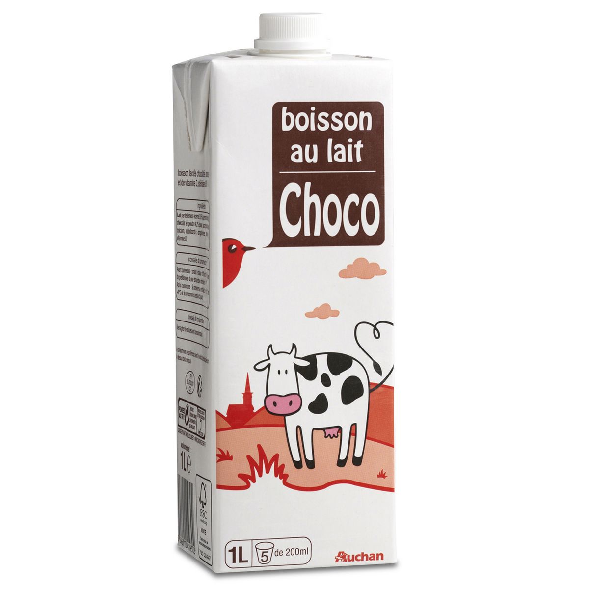 AUCHAN Boisson lactée au chocolat UHT 1L
