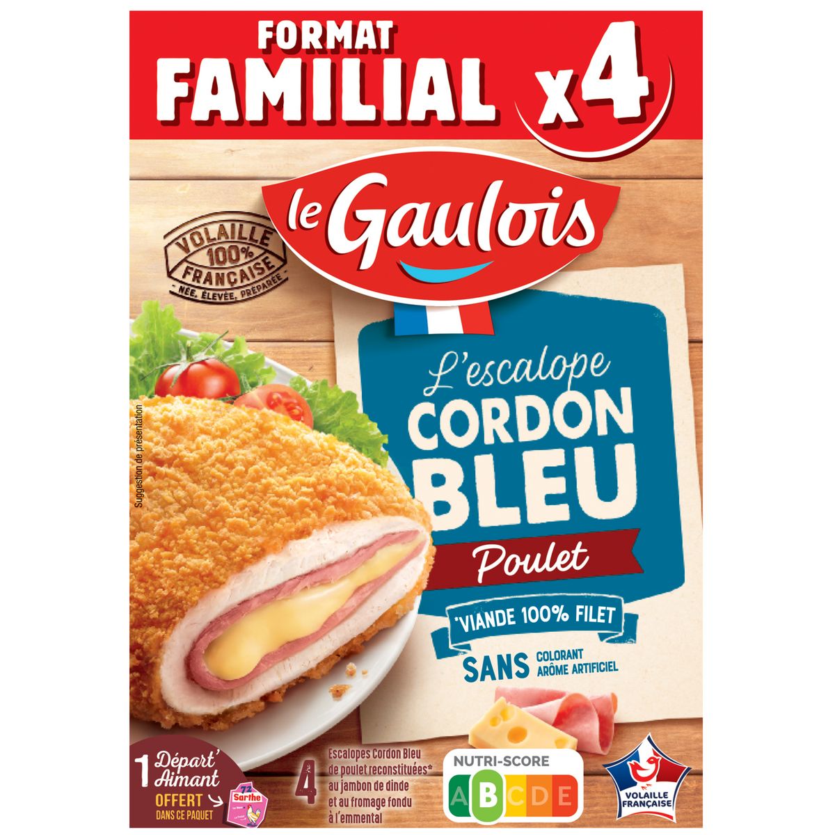 LE GAULOIS Cordon bleu de poulet 4 400g