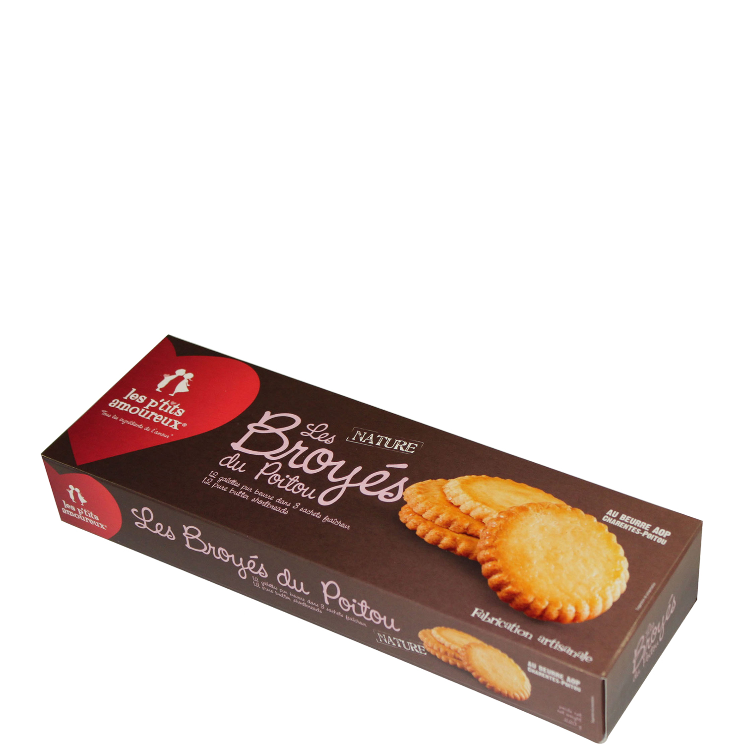 LES P'TITS AMOUREUX les broyés du Poitou, biscuits sablés au beurre AOP 12  biscuits 220g pas cher 