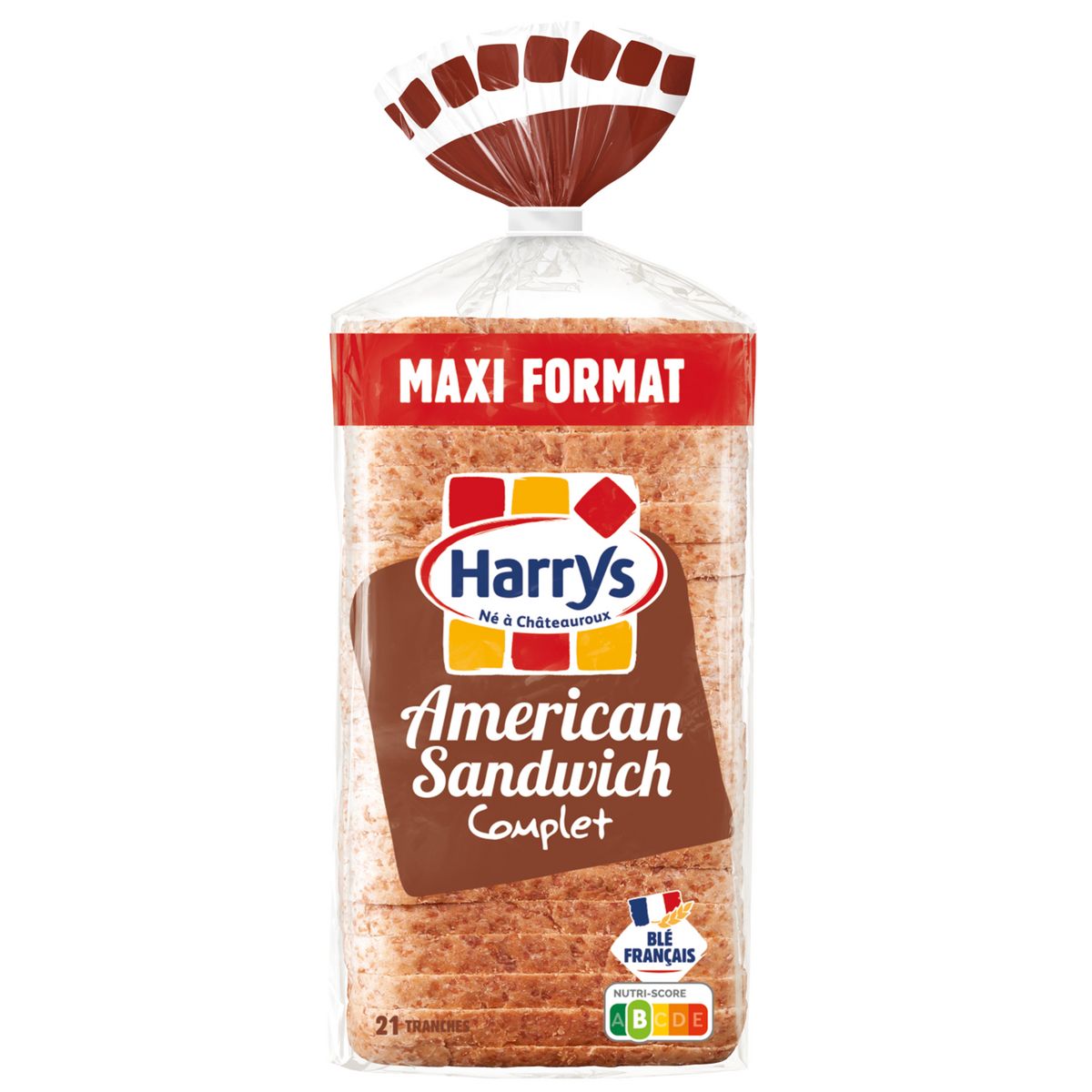 AUCHAN Pain de mie complet avec croûte spécial sandwich 21