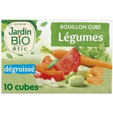 JARDIN BIO ETIC Bouillon cube de légumes dégraissé sans huile de palme 10 cubes 90g