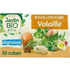 JARDIN BIO ETIC Bouillon cube de volaille dégraissé sans huile de palme 10 cubes 100g