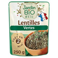 JARDIN BIO ETIC Lentilles vertes producteurs régionaux en poche prêt en 2 min 260g