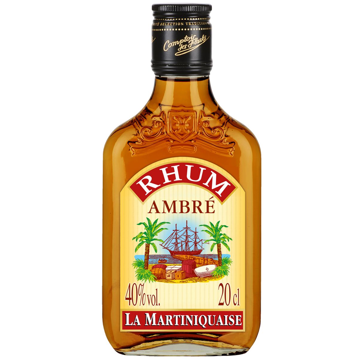 Rhum ambré La Martiniquaise Flask 40° (20 cl)  La Belle Vie : Courses en  Ligne - Livraison à Domicile