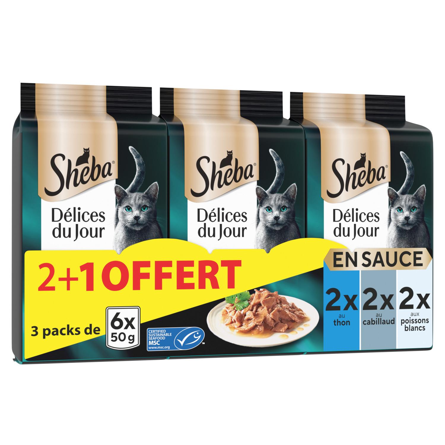 Pâtée pour chat Adulte en sauce au thon & cabillaud SHEBA