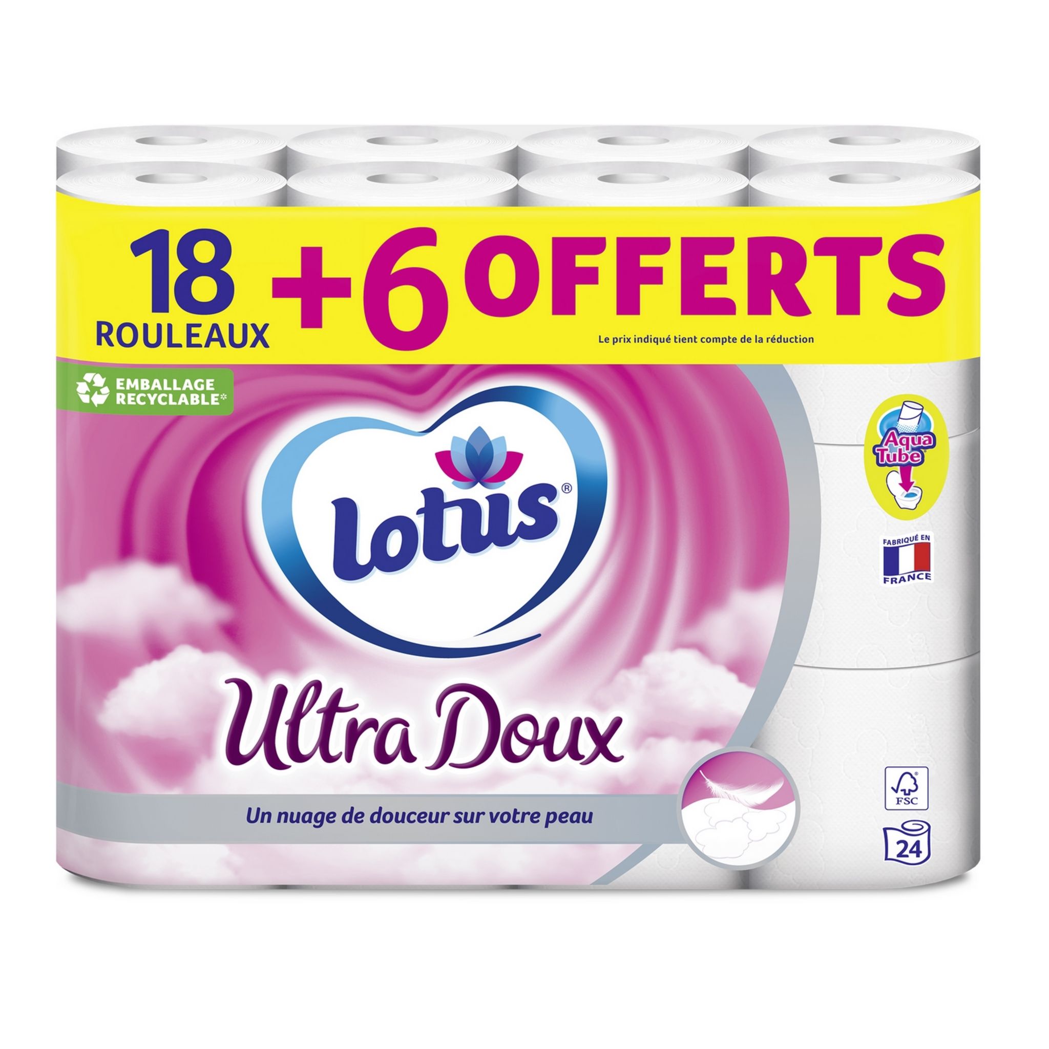 Livraison à domicile Lotus Papier toilette confort sans tube, 6 rouleaux