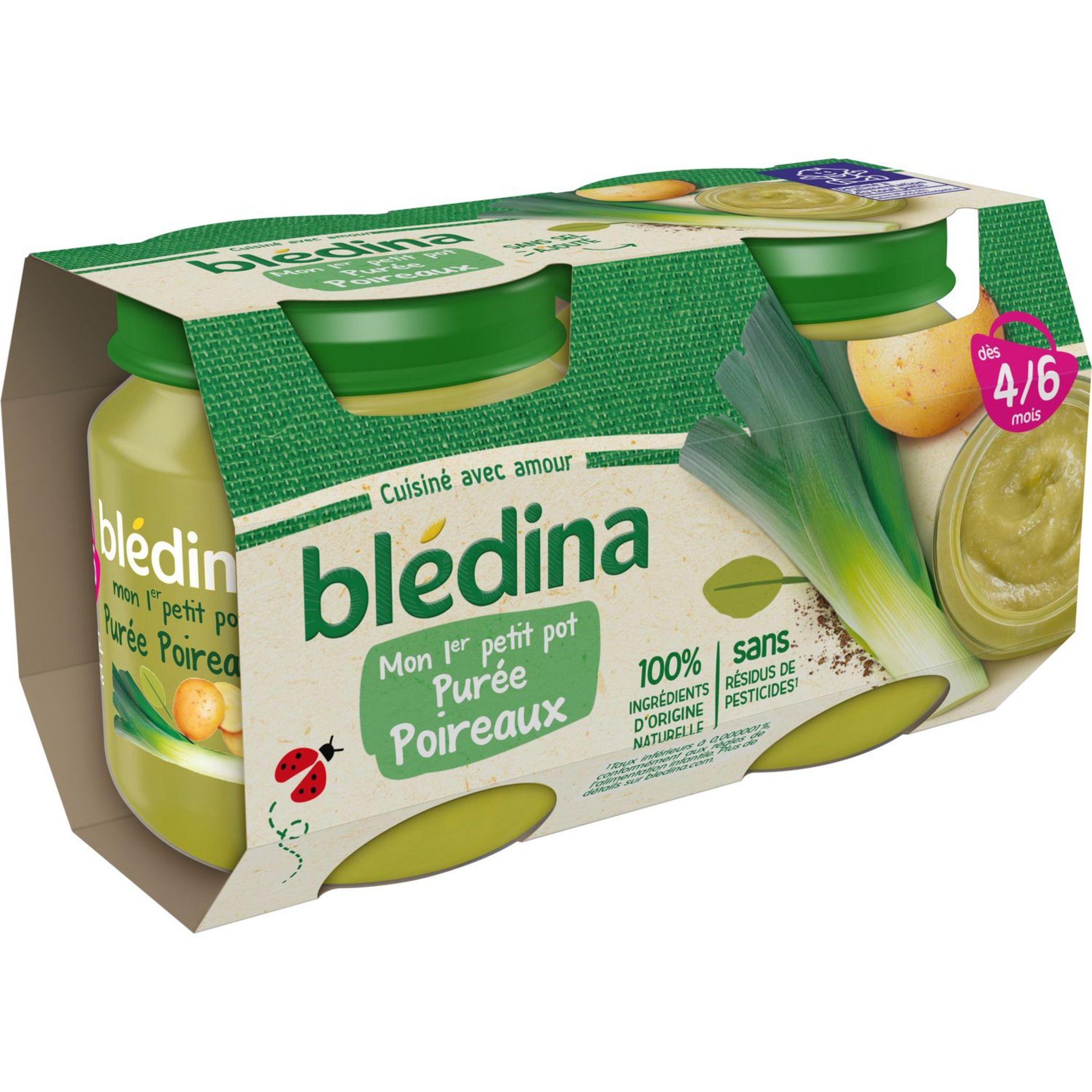 Blédina Petits Pots Bébé Dès 4/6 Mois, Pommes De Terre, Poireaux