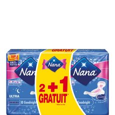 NANA Secure Fit serviettes hygiéniques nuit avec ailettes ultra 30 serviettes 3x10 serviettes